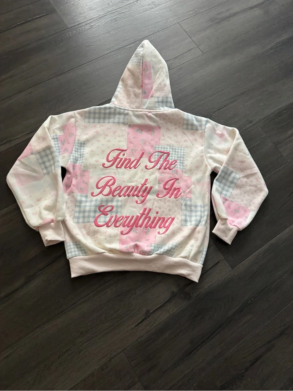 Altar’d State Pink Patchwork Hoodie size XS